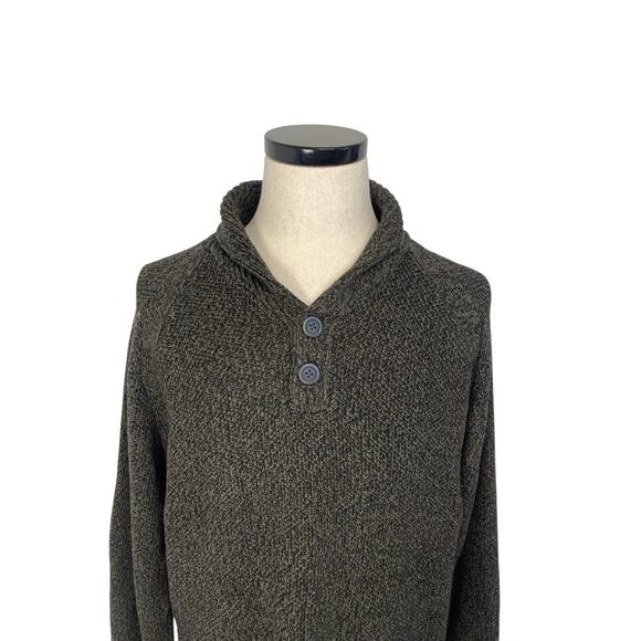 NWT Flag & Anthem Green Pullover Sweater Mens Size Medium Buttons Cozy Fisherman - Picture 7 of 8